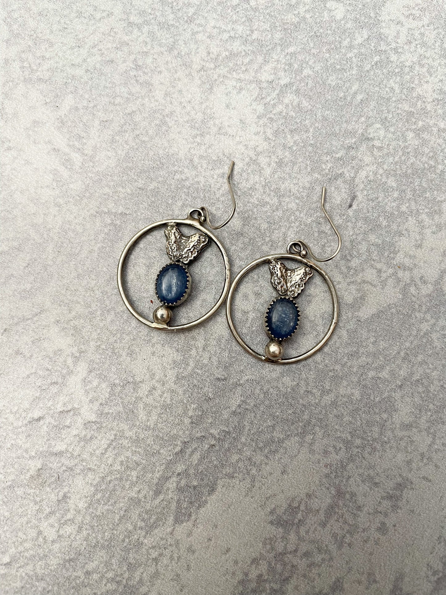 Blue Kyanite Butterfly Earrings in Sterling Silver